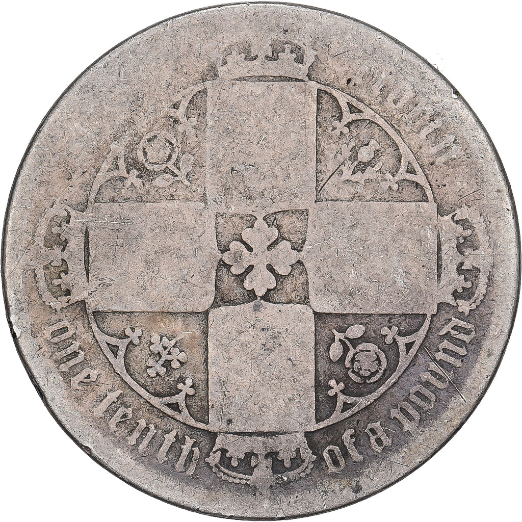 Wielka Brytania, Florin, Two Shillings, Victoria, 1871, London, Srebro, G(4-6)