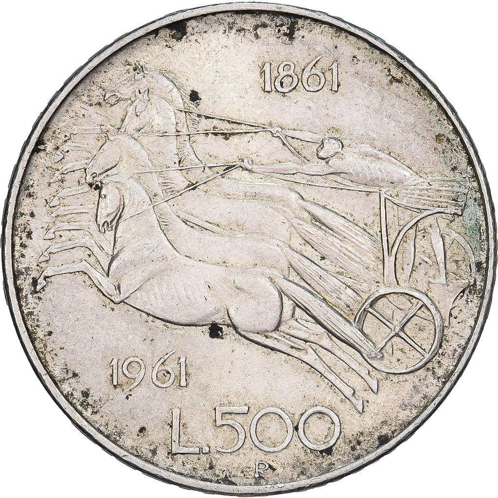 Italie, 500 Lire, 1961, Rome, Argent, SUP, KM:99