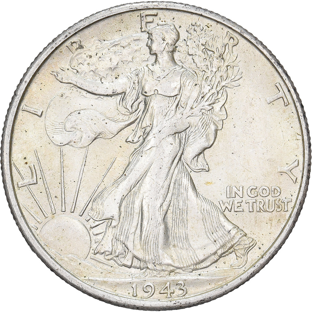 États-Unis, Half Dollar, Liberty Walking, 1943, San Francisco, Argent, SUP