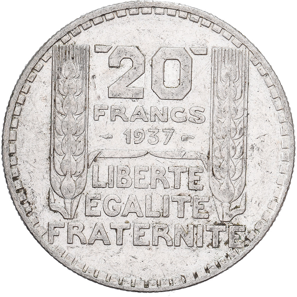 Frankreich, 20 Francs, Turin, 1937, Paris, Silber, SS+, Gadoury:852, KM:879