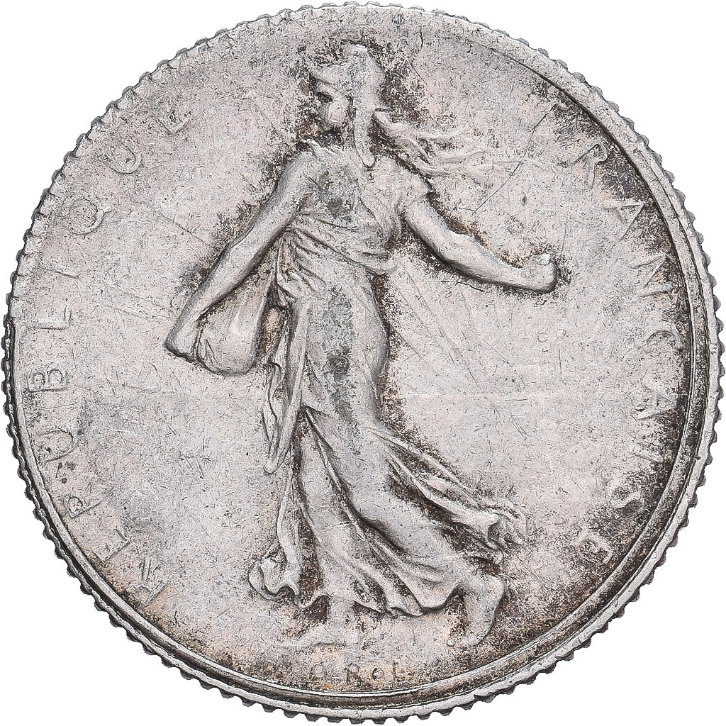 França, Franc, Semeuse, 1919, Paris, Error / fauté, Prata, EF(40-45)