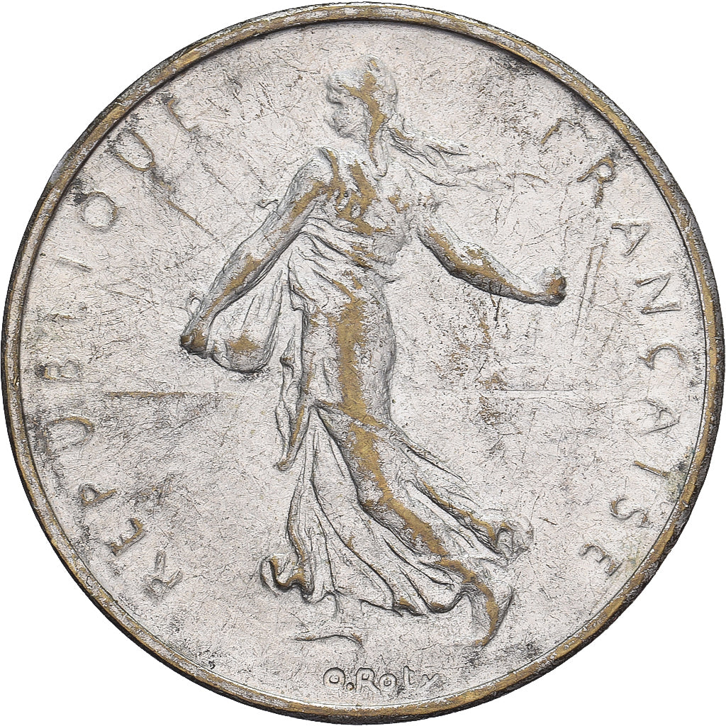 France, 5 Francs, Semeuse, 1960, Contemporary forgery, Silvered Metal