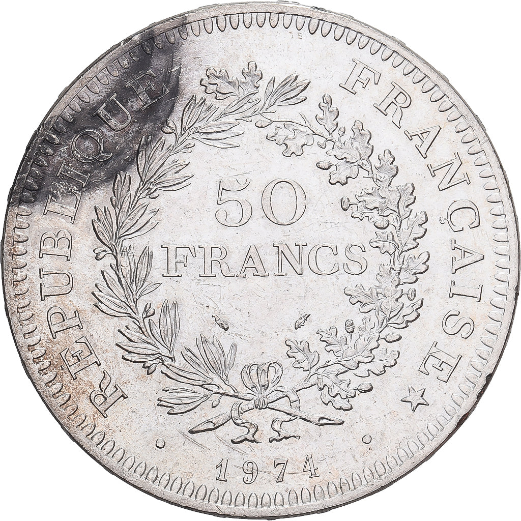 France, 50 Francs, Hercule, 1974, Hybrid issue, Silver, MS(60-62), Gadoury:882a