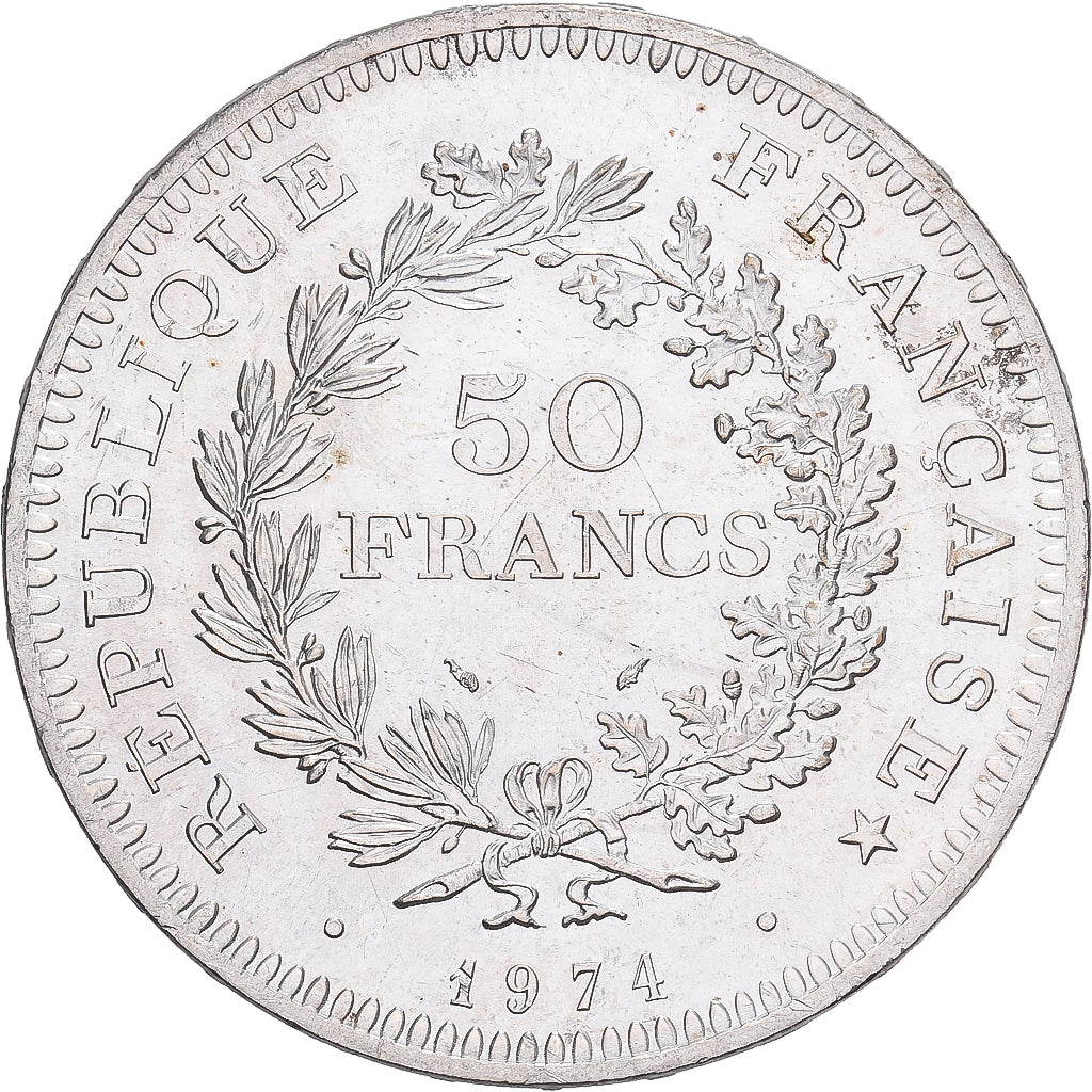 France, 50 Francs, Hercule, 1974, Hybrid issue, Silver, MS(63), Gadoury:882a