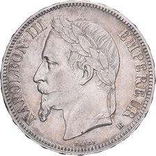 France, 5 Francs, Napoléon III, 1867, Strasbourg, Silver, EF(40-45)