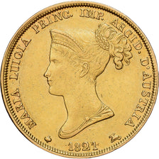 STATI ITALIANI, PARMA, Maria Luigia, 40 Lire, 1821, Parma, Oro, BB, KM:32
