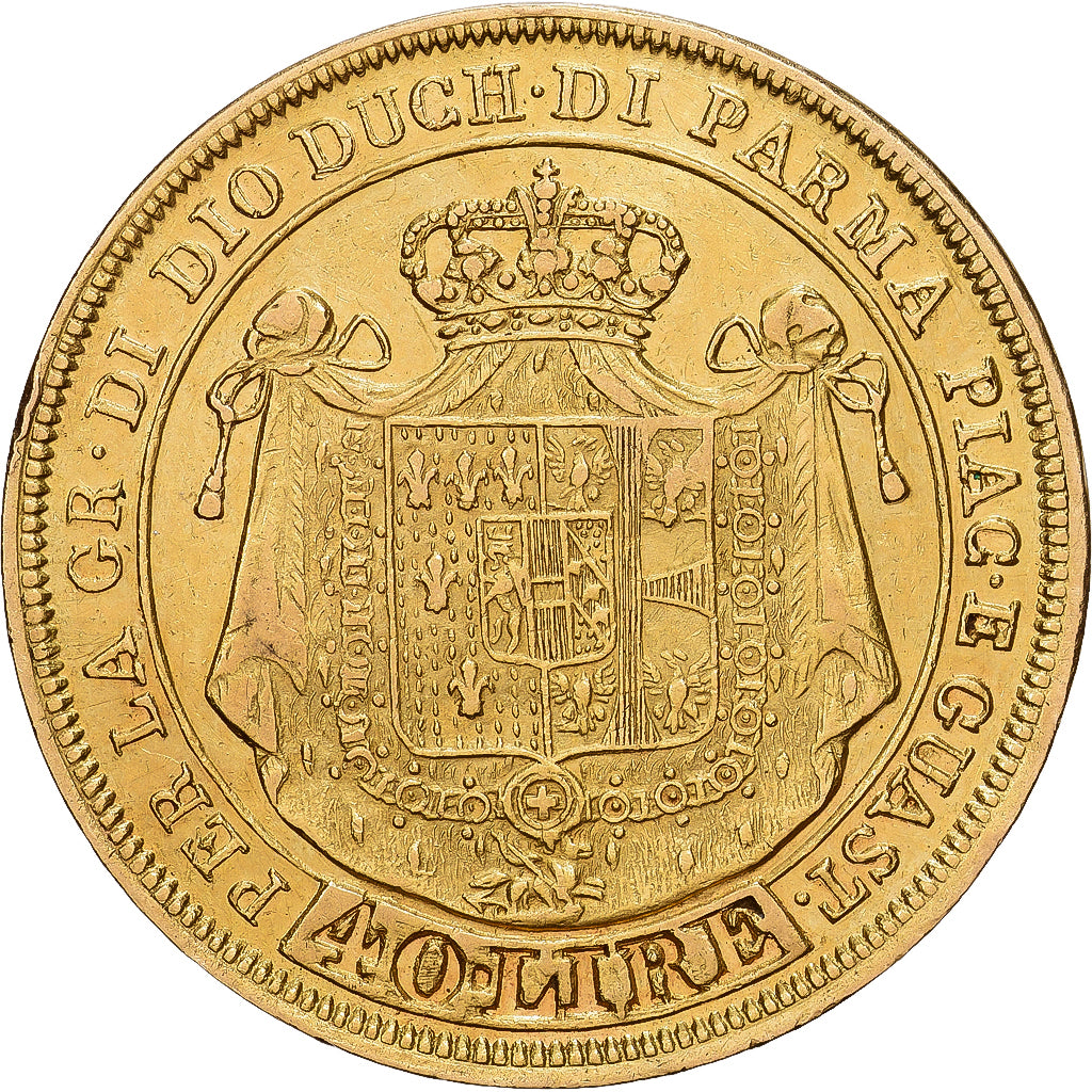 STATI ITALIANI, PARMA, Maria Luigia, 40 Lire, 1821, Parma, Oro, BB, KM:32