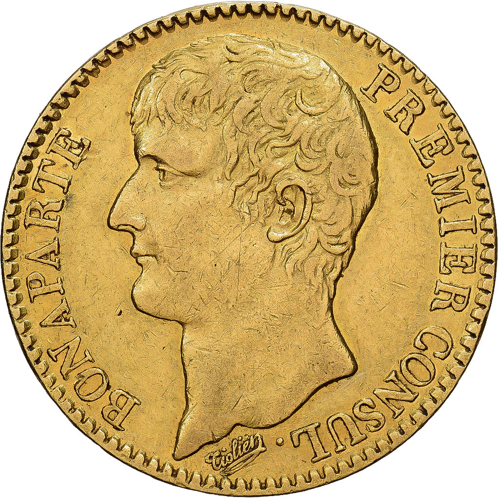 França, Napoleon I, 40 Francs, An XI, Paris, Without olive, Dourado, EF(40-45)