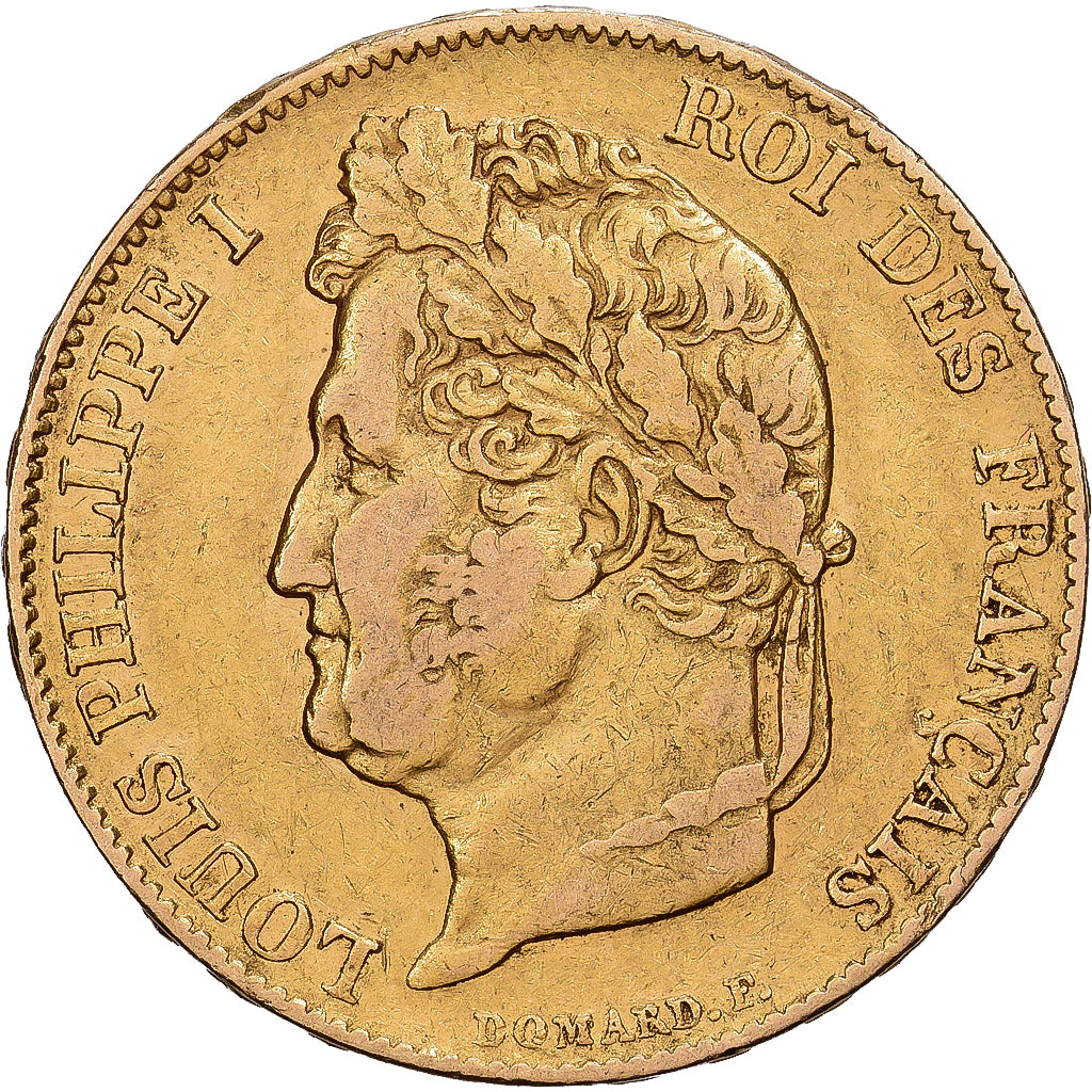 France, 20 Francs, Louis-Philippe, 1839, Paris, Gold, VF(30-35), KM:750.1