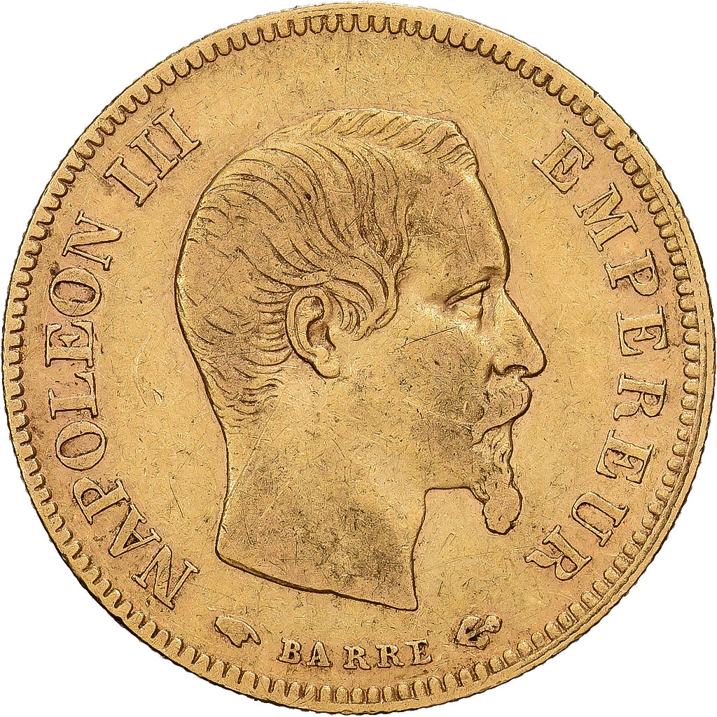 France, 10 Francs, Napoléon III, 1855, Paris, Gold, VF(30-35), Gadoury:1014