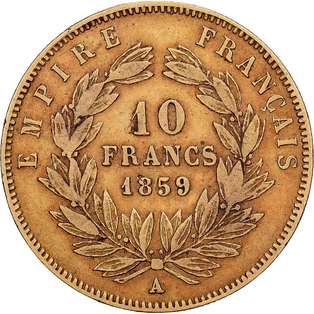 Frankreich, 10 Francs, Napoléon III, 1859, Paris, Gold, S, Gadoury:1014