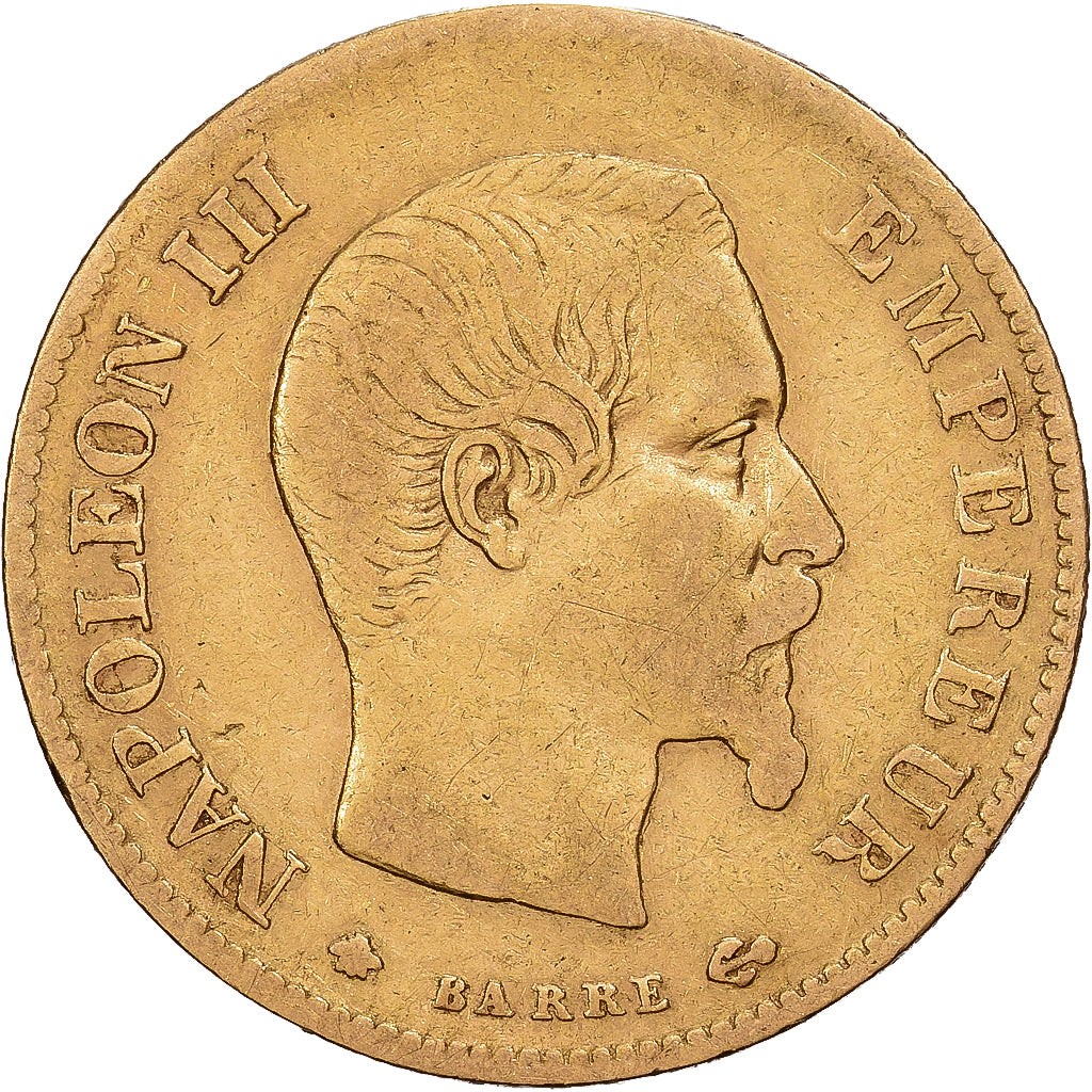 Frankreich, 10 Francs, Napoléon III, 1859, Strasbourg, Gold, S+, KM:784.4