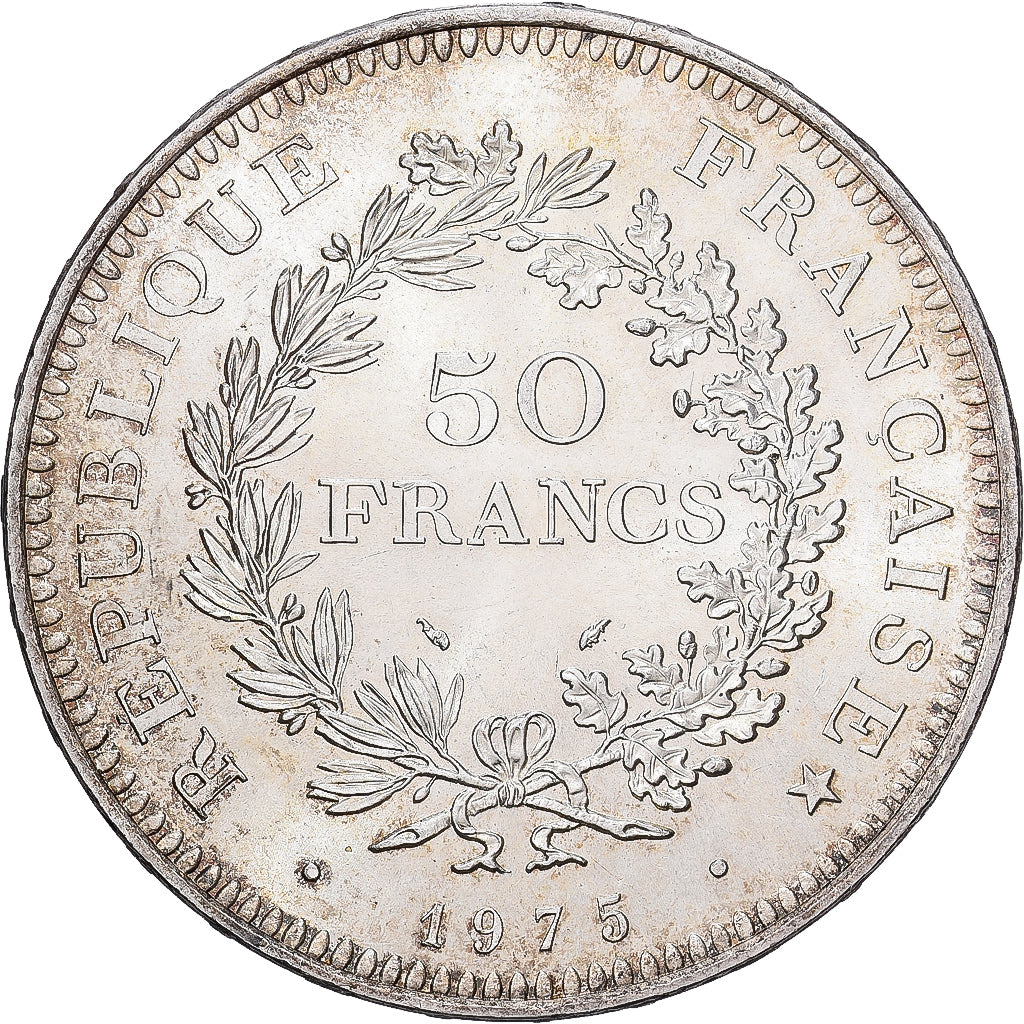Francia, 50 Francs, Hercule, 1975, Paris, Plata, SC, KM:941.1