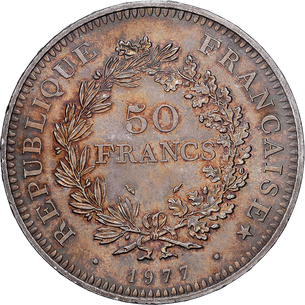 Francia, 50 Francs, Hercule, 1977, Paris, Plata, EBC+, KM:941.1
