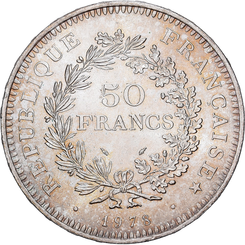 Francia, 50 Francs, Hercule, 1978, Paris, Plata, SC, KM:941.1