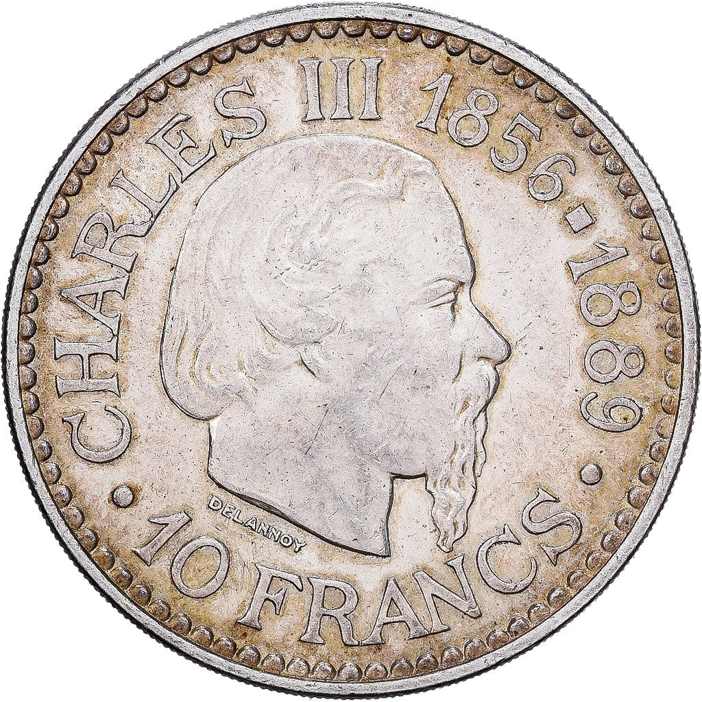 Mónaco, Rainier III, 10 Francs, 1966, Paris, Plata, MBC+, KM:146