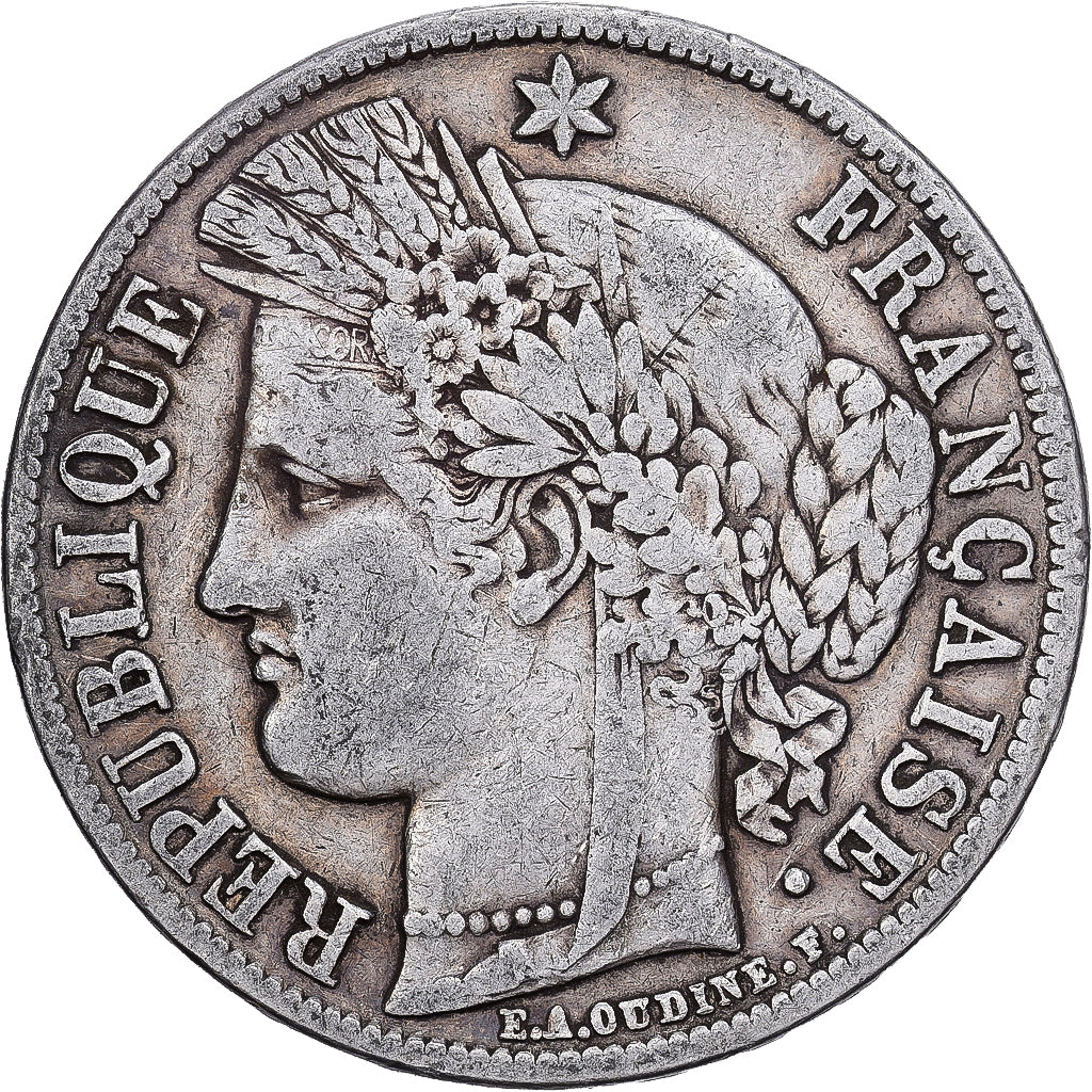 France, 5 Francs, Cérès, 1851, Paris, Silver, VF(30-35), KM:761.1