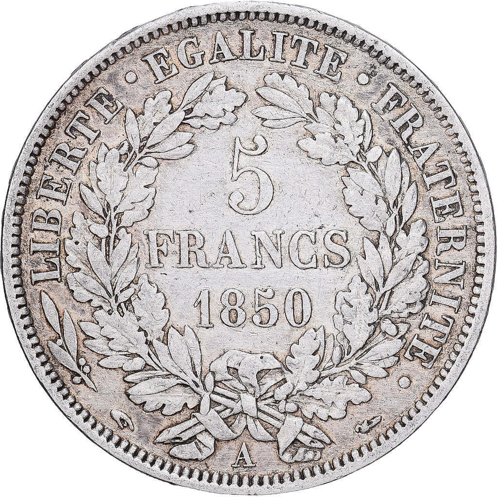 France, 5 Francs, Cérès, 1850, Paris, Silver, VF(20-25), KM:761.1