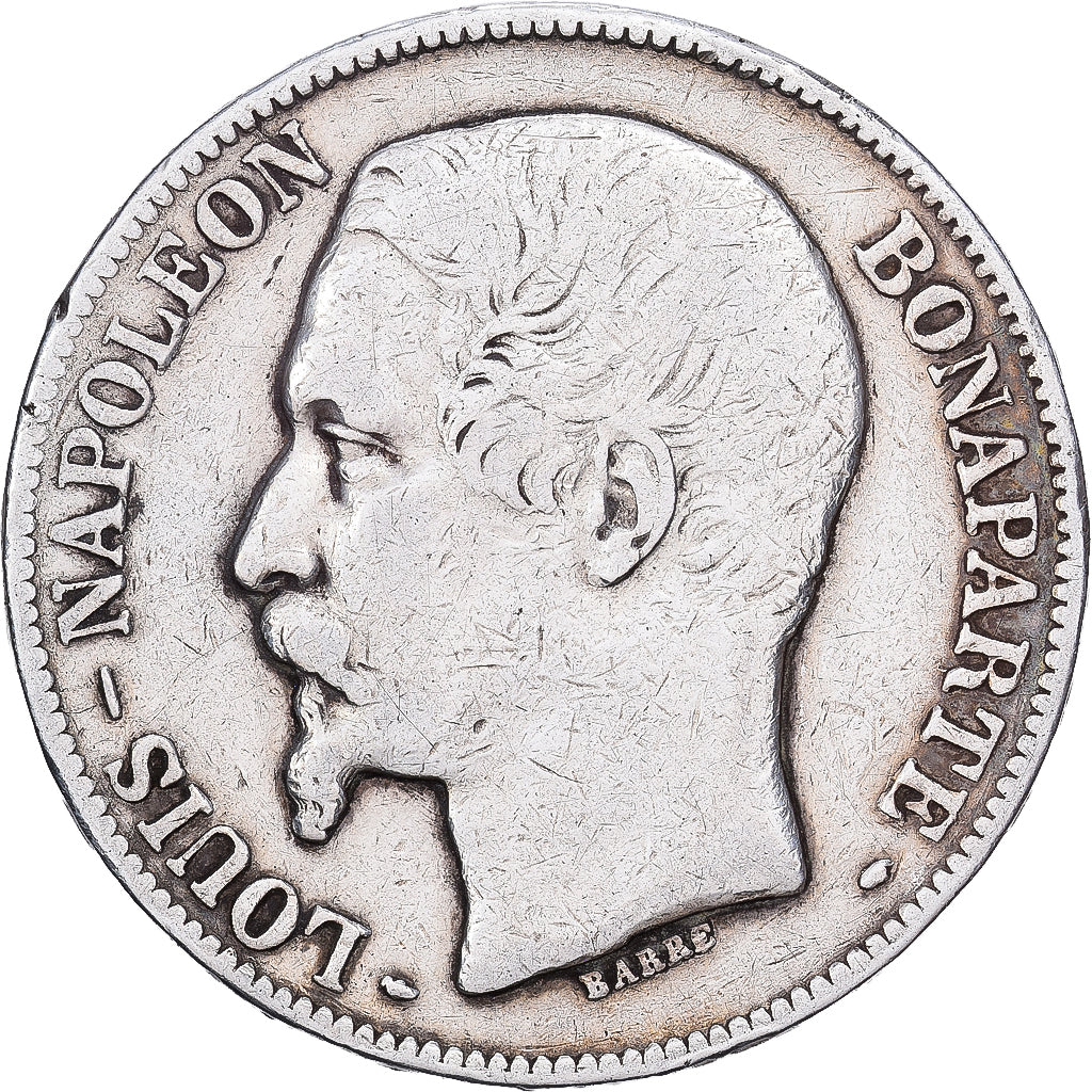 Francia, 5 Francs, Napoléon III, 1852, Paris, Plata, BC, KM:773.1