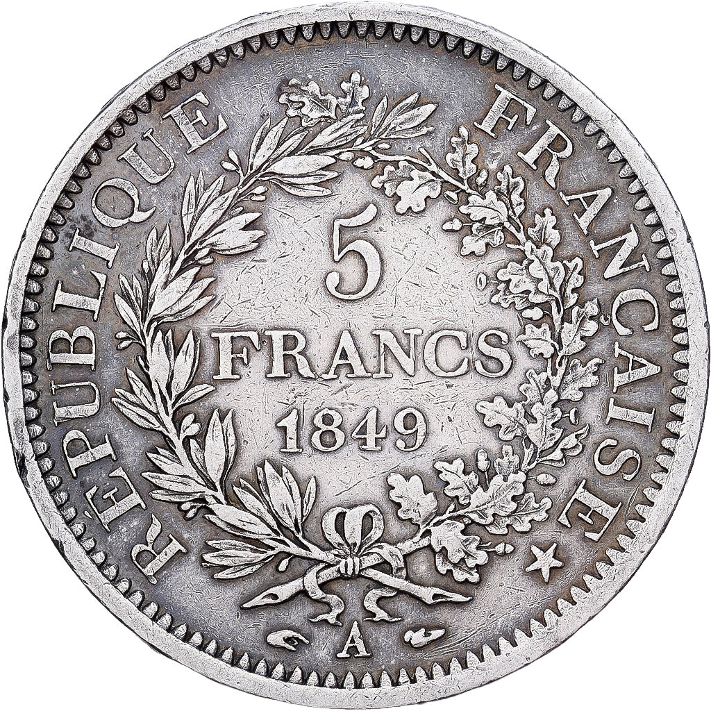 France, 5 Francs, Hercule, 1849, Paris, Silver, VF(30-35), KM:756.1
