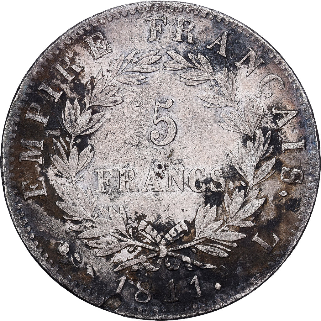 France, 5 Francs, Napoléon I, 1811, Bayonne, Silver, VF(20-25), KM:694.9