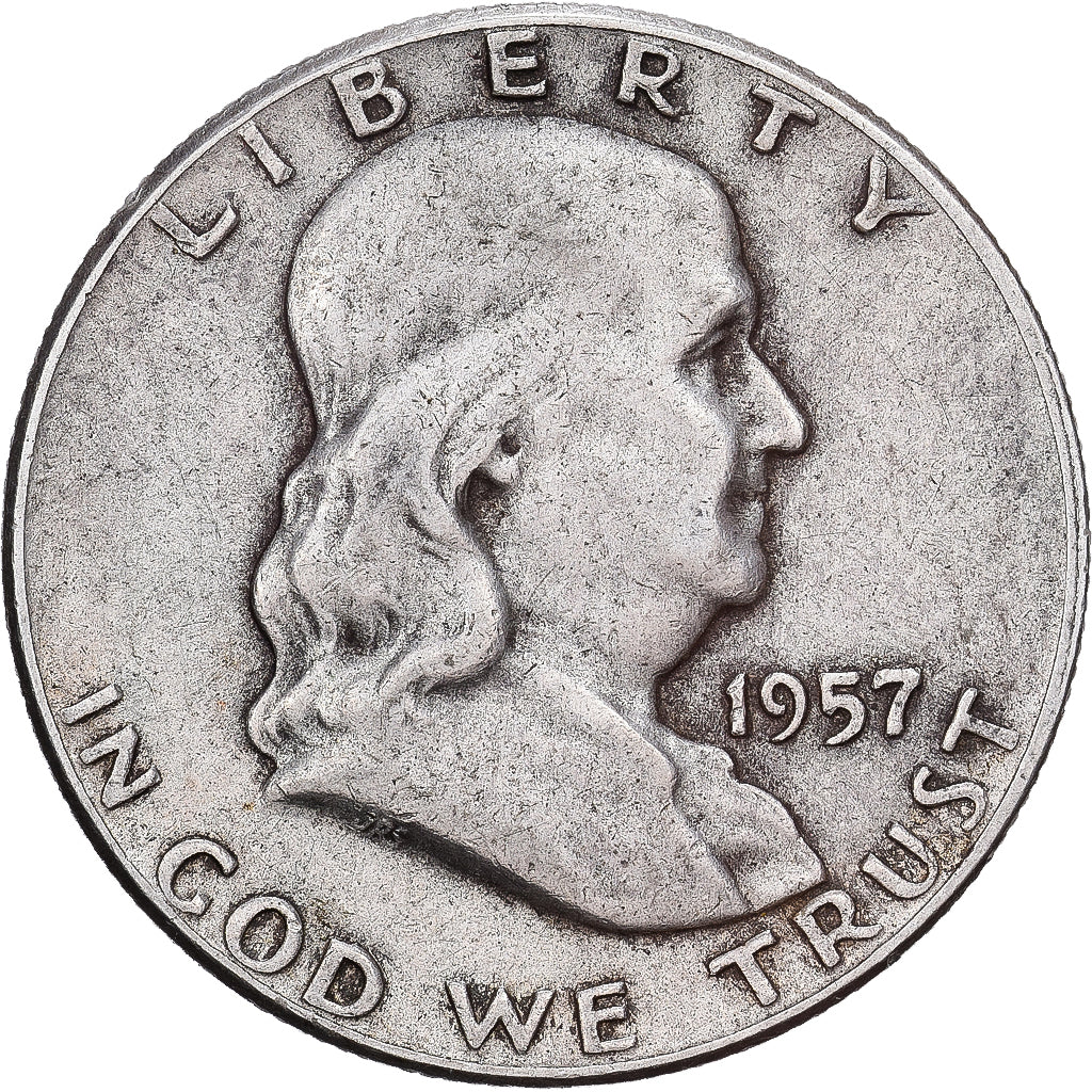 USA, Half Dollar, Franklin, 1957, Philadelphia, Srebro, VF(20-25), KM:199