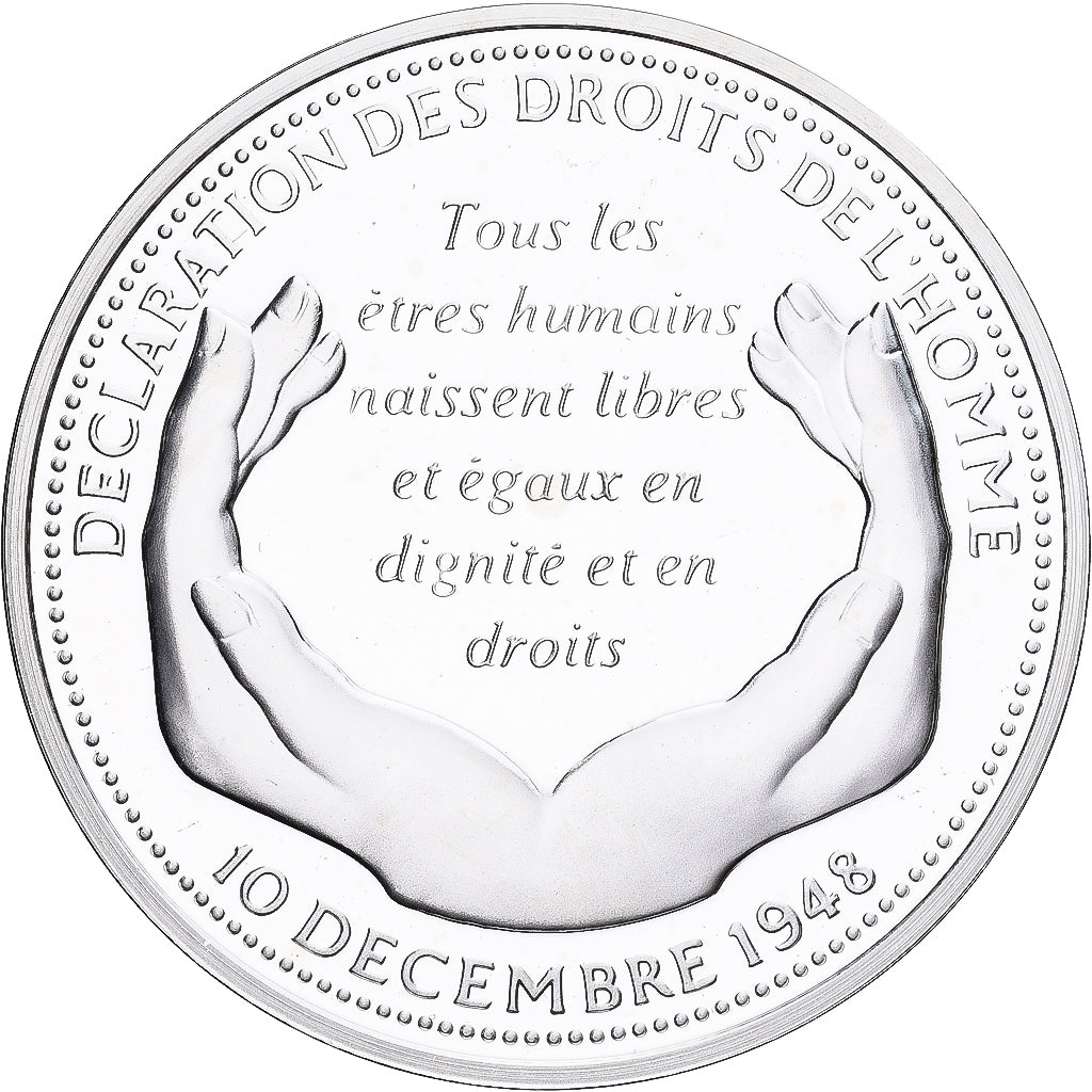 Francja, medal, Déclaration des Droits de l'Homme, Srebro, MS(65-70)