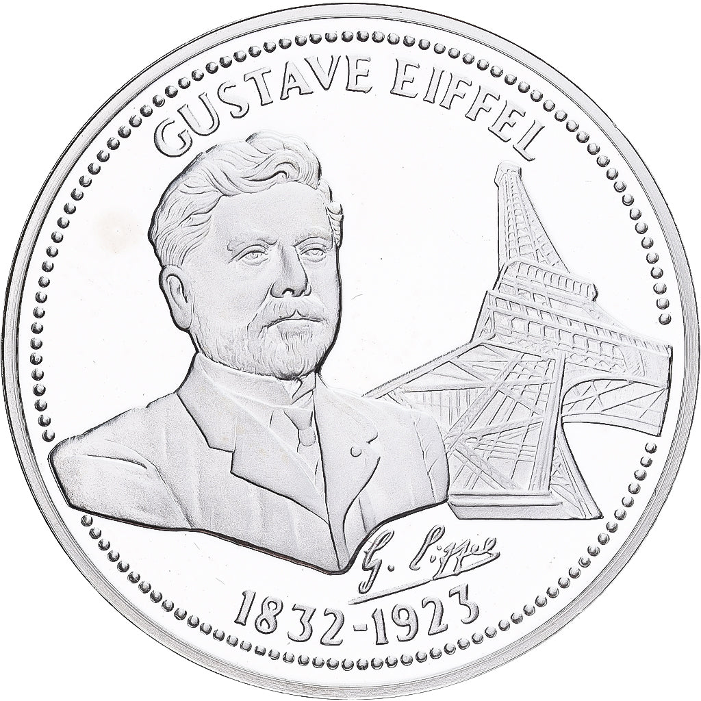 France, Medal, Gustave Eiffel, Silver, MS(64)