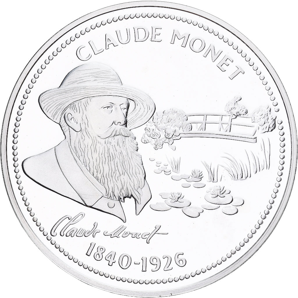 France, Medal, Peinture, Claude Monet, Silver, MS(64)