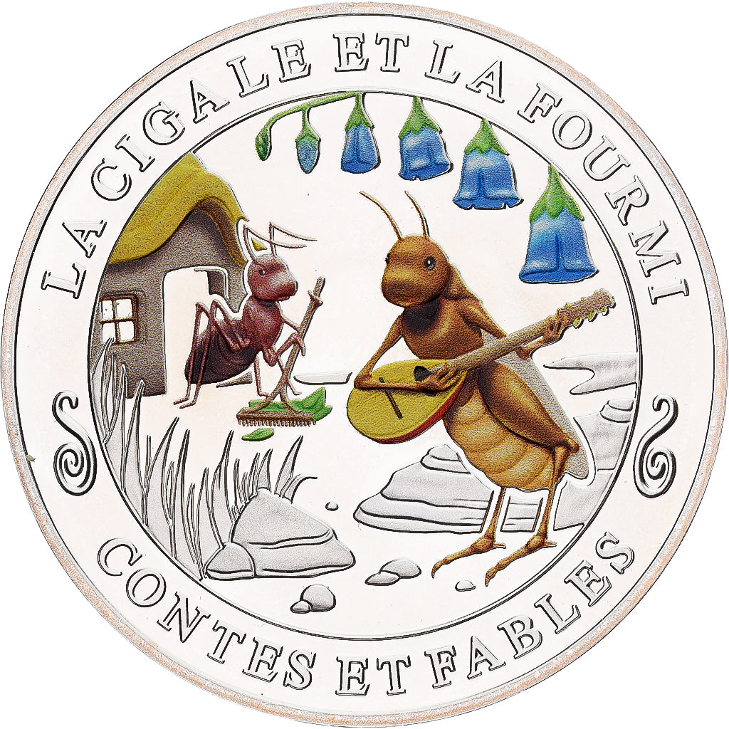 Francia, medaglia, Contes et Fables, La Cigale et la Fourmi, Argento, FDC