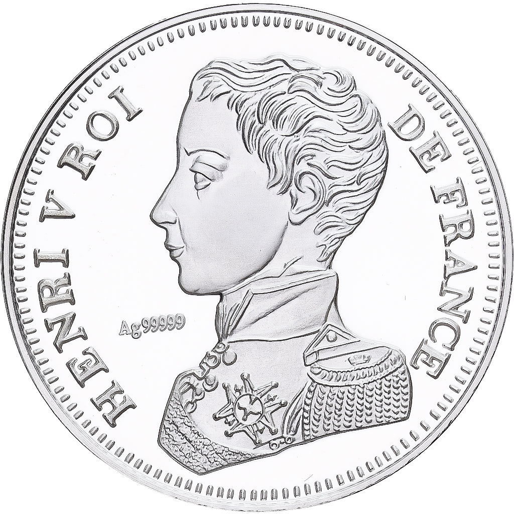 Francia, medaglia, Reproduction de la 5 Francs Henri V 1831, Argento, FDC