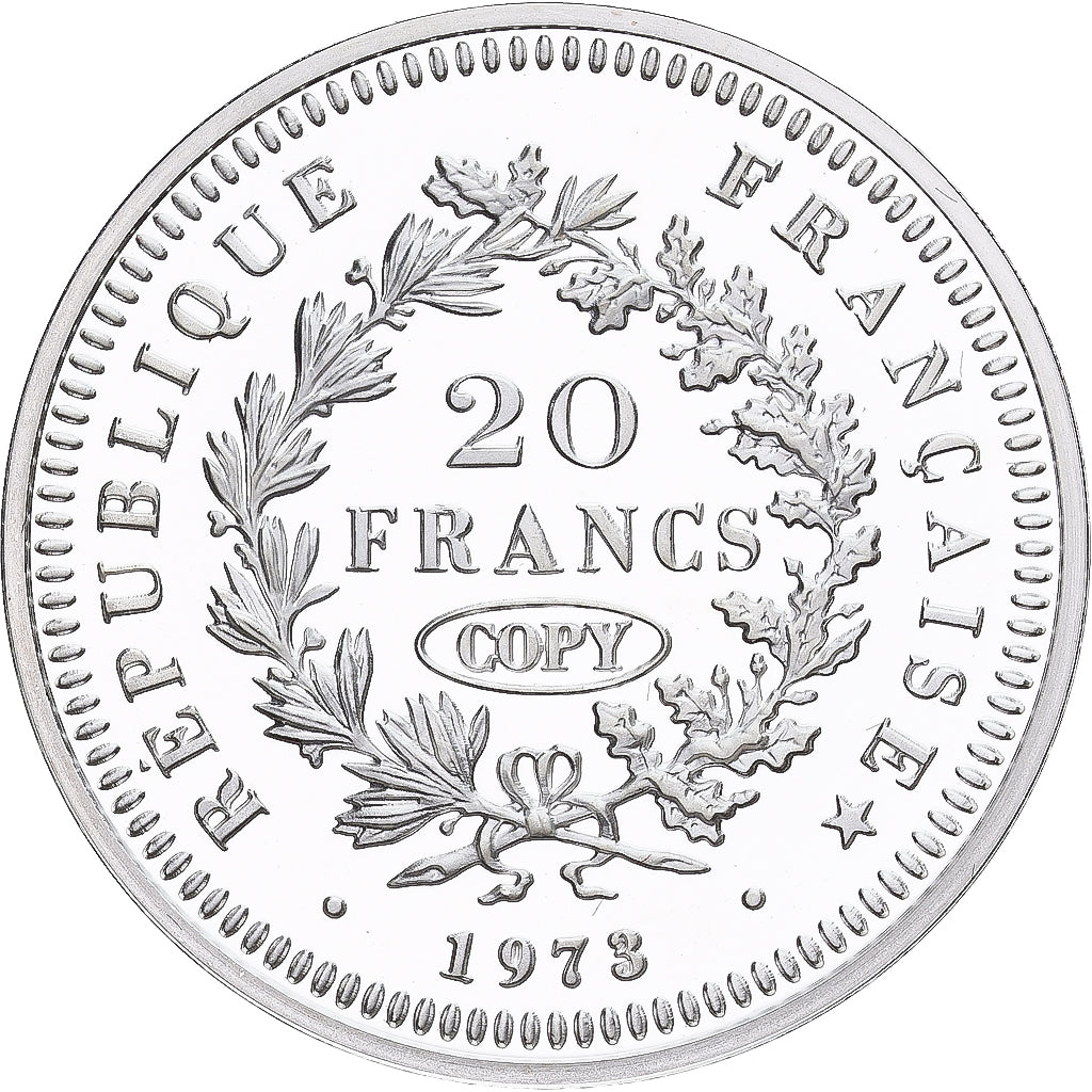 France, Medal, Reproduction de la 20 Francs Hercule 1973, Silver, MS(65-70)