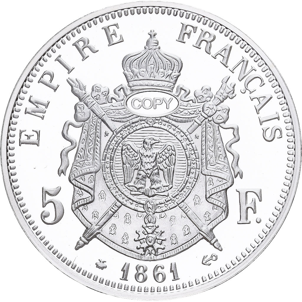 France, Medal, Reproduction de la 5 Francs Napoléon III 1861, Silver, MS(65-70)