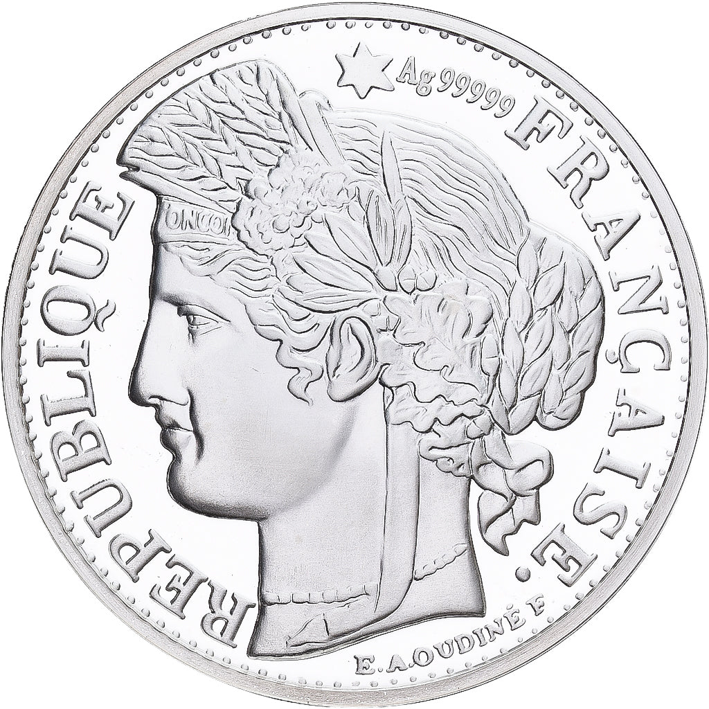 France, Medal, Reproduction de la 50 Centimes Cérès 1889, Silver, MS(65-70)