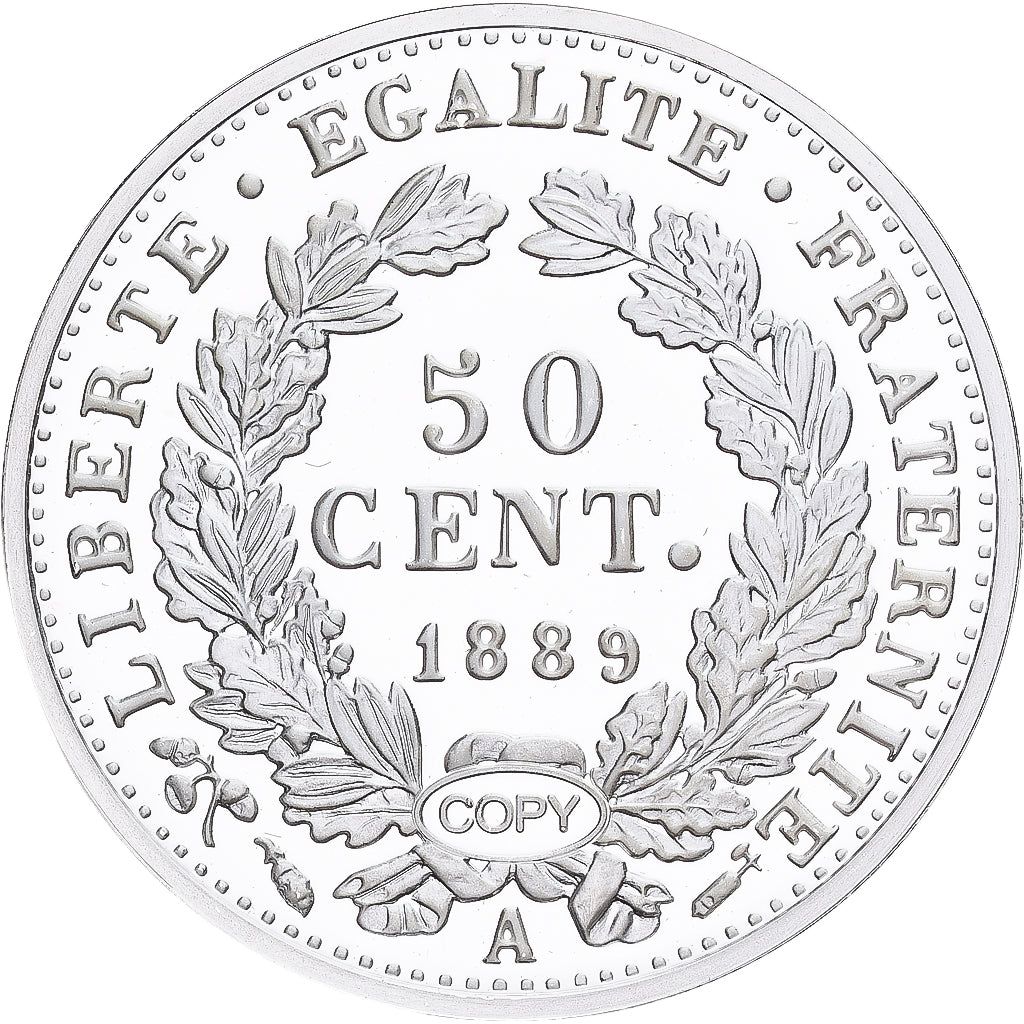 France, Medal, Reproduction de la 50 Centimes Cérès 1889, Silver, MS(65-70)