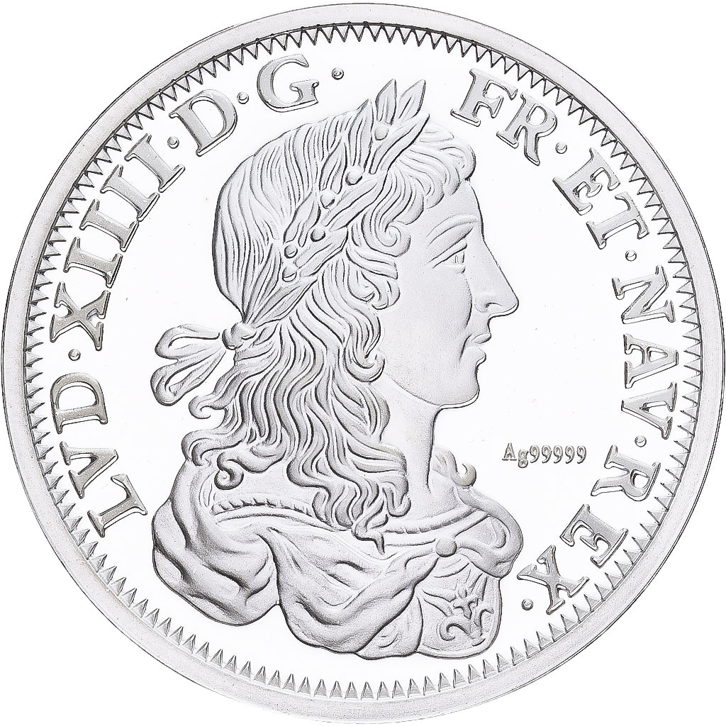 Francia, medaglia, Reproduction du Lis d'Argent 1656 Paris, Louis XIV, Argento