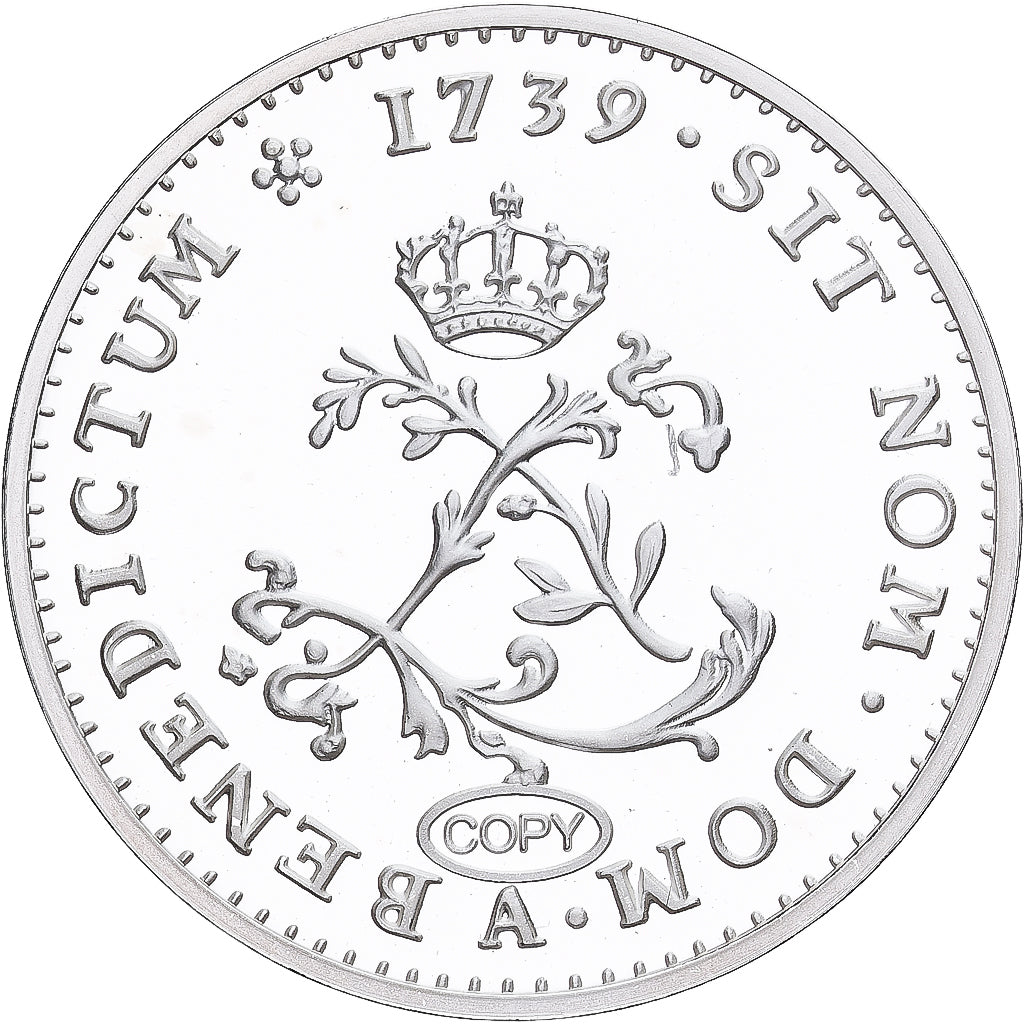França, medalha, Reproduction du Double Sol 1739, Louis XV, Prata, MS(65-70)
