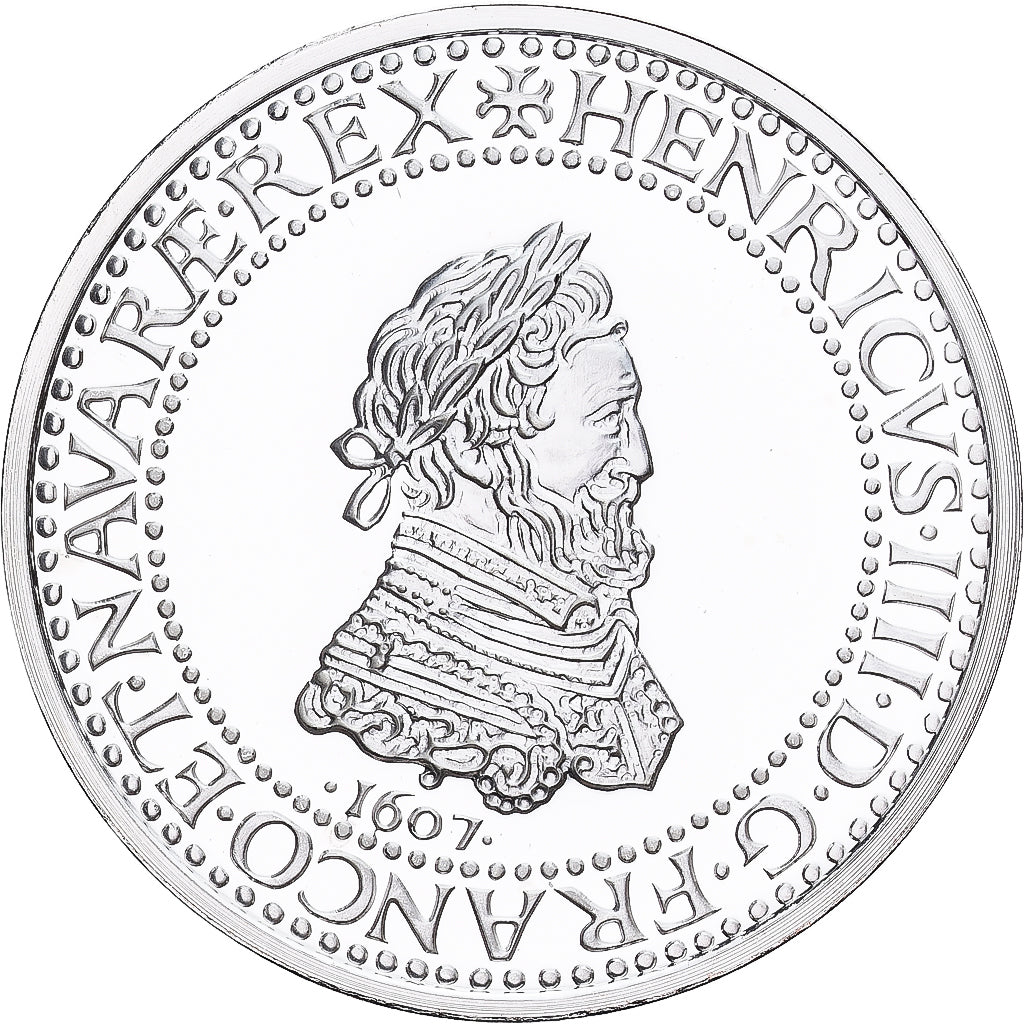Francia, medaglia, Reproduction du Demi-Franc Henri IV 1607, Argento, FDC