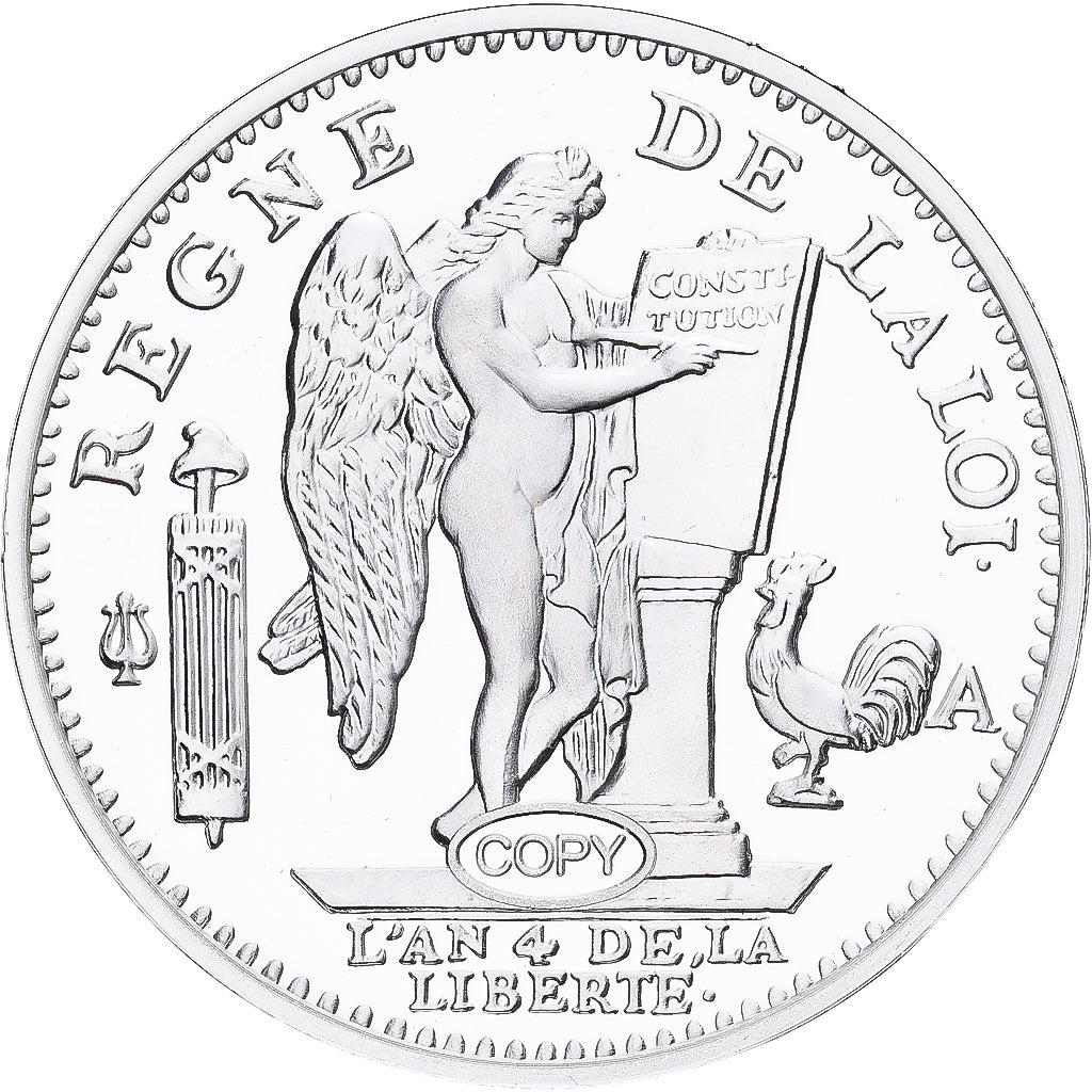 Francia, medalla, Reproduction du Louis d'Or au Génie 1792, Plata, FDC