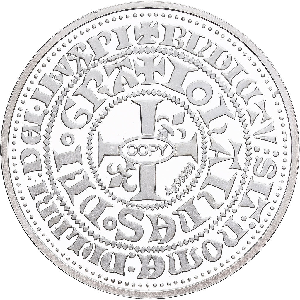 França, medalha, Reproduction du Gros Blanc à la Couronne, Jean II Le Bon