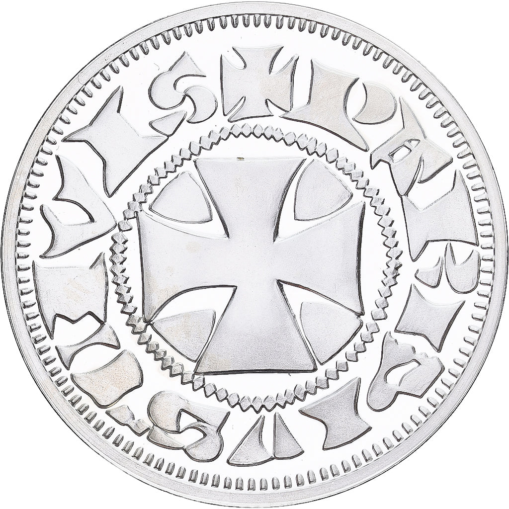 France, Médaille, Reproduction du Denier Parisis, Philippe Auguste, Argent, FDC
