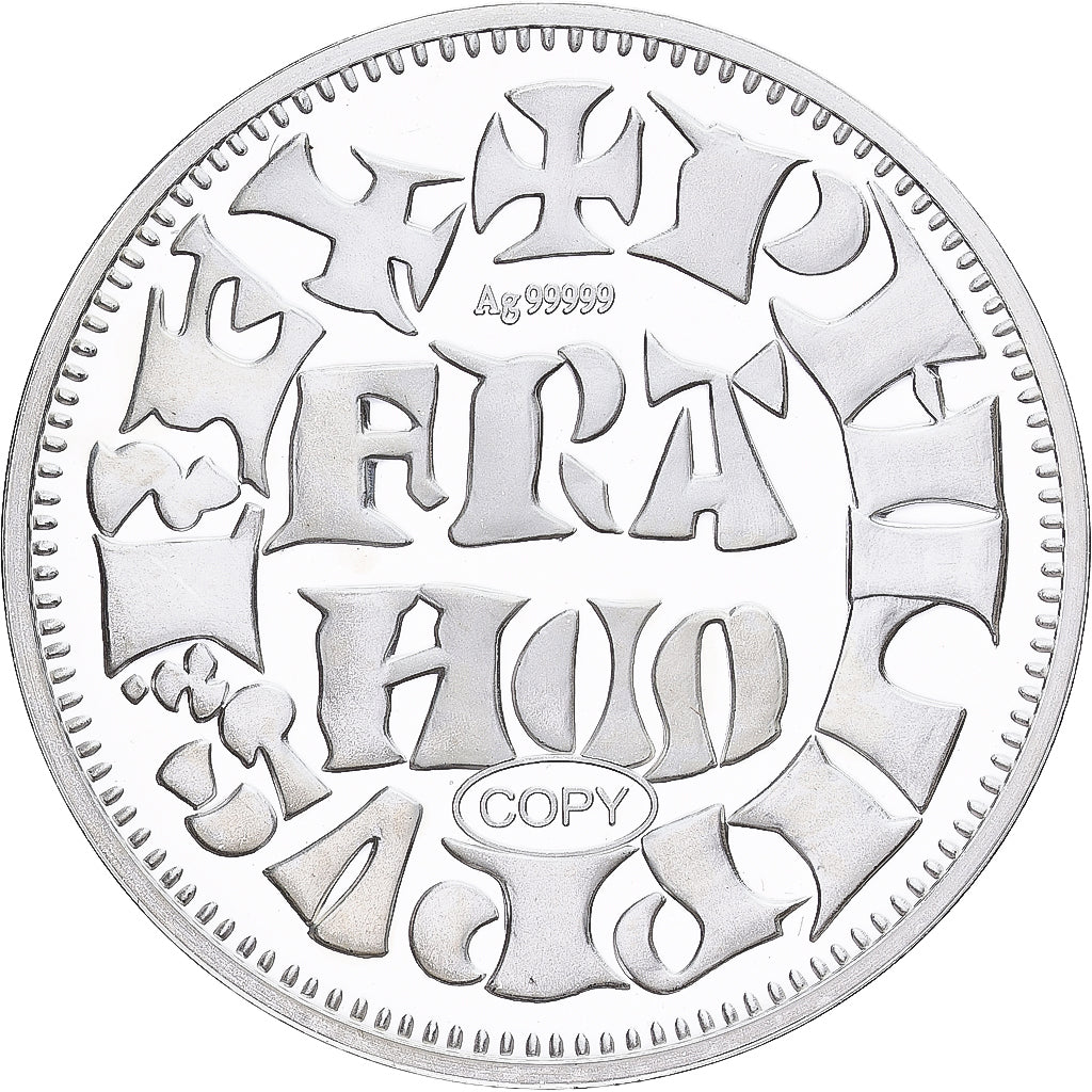 France, Médaille, Reproduction du Denier Parisis, Philippe Auguste, Argent, FDC