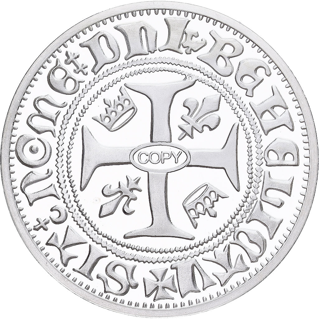 France, Medal, Reproduction du Blanc Guénard, Charles VI, Silver, MS(65-70)