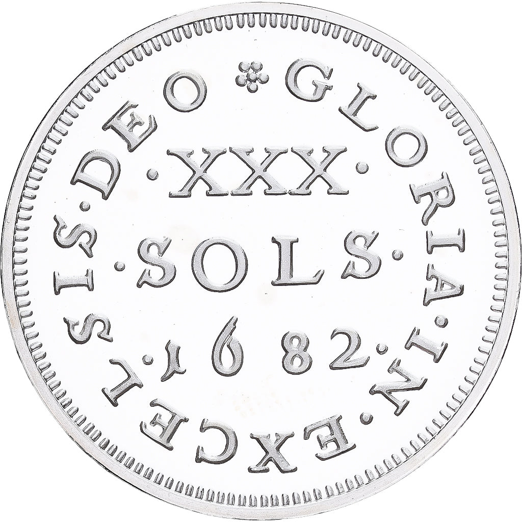 France, Medal, Reproduction de la 30 Sols 1682, Silver, MS(65-70)
