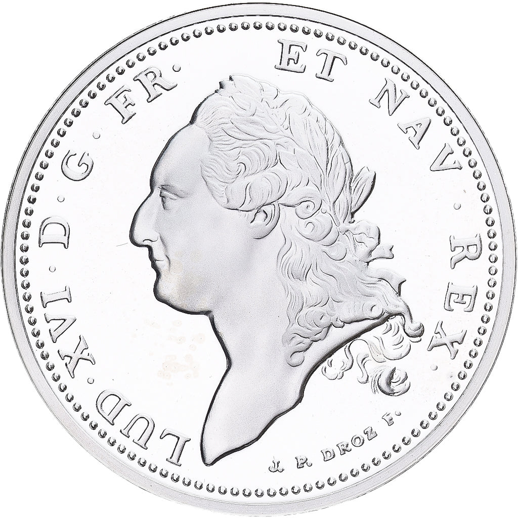 França, medalha, Reproduction de l'Ecu de Calonne 1786, Prata, MS(65-70)