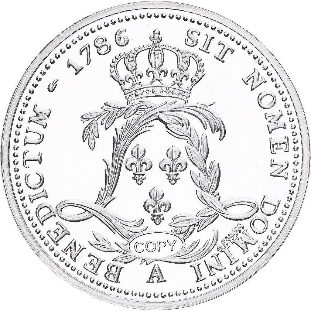 França, medalha, Reproduction de l'Ecu de Calonne 1786, Prata, MS(65-70)