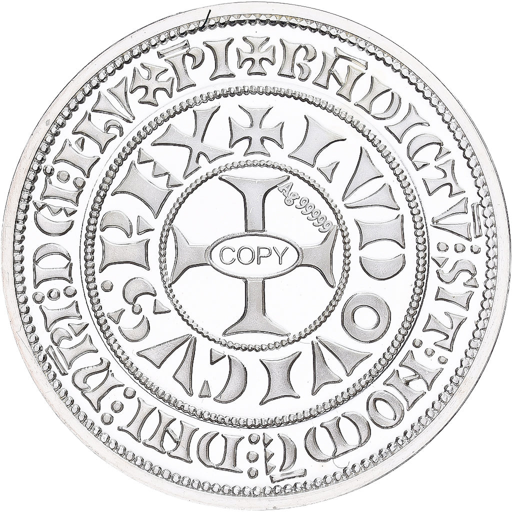 France, Medal, Reproduction, Gros Tournois Saint-Louis, Silver, MS(65-70)