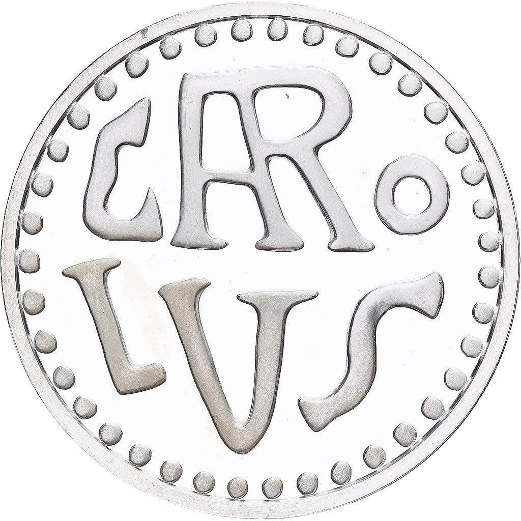 France, Medal, Reproduction, Denier de Charlemagne, Silver, MS(65-70)