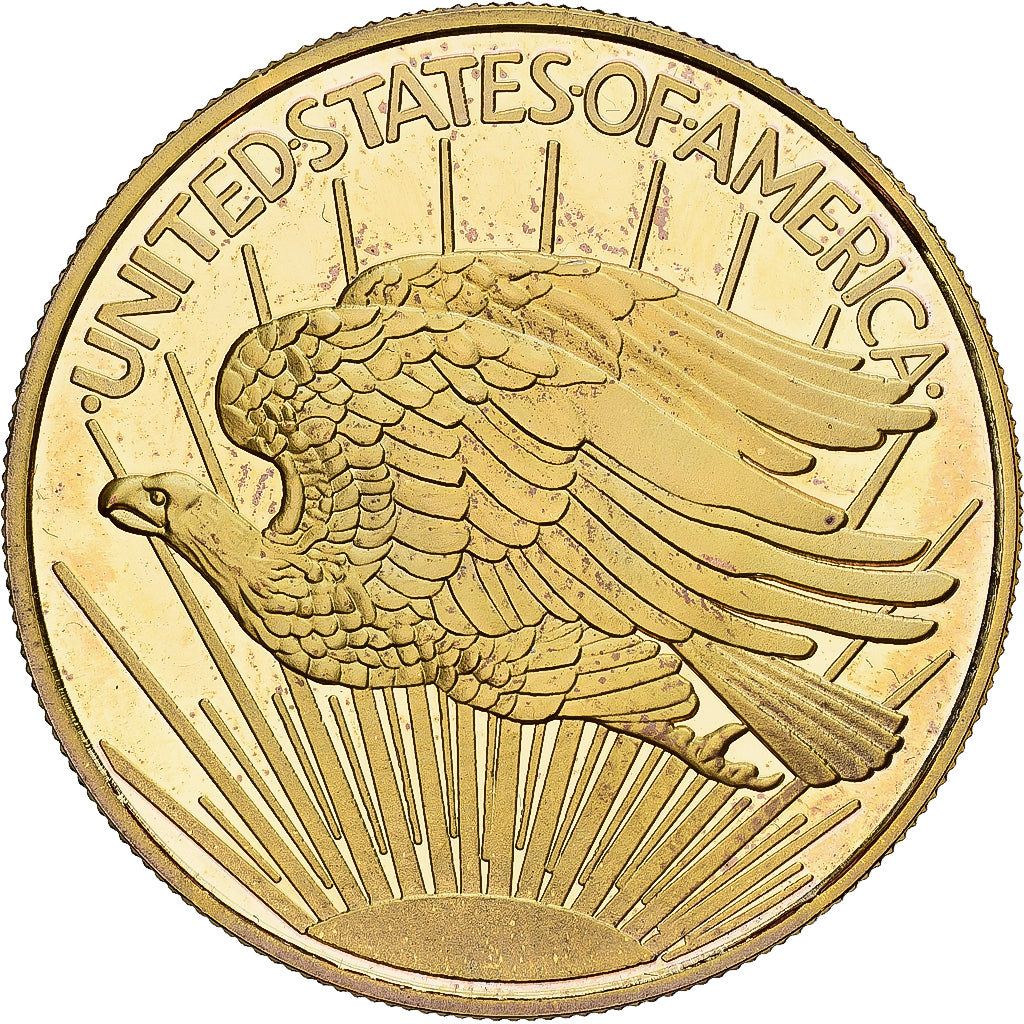 France, Medal, Reproduction Twenty Dollar Liberty, 1933, Copper Gilt, MS(63)