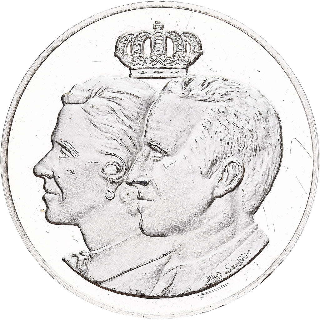 Belgique, Médaille, Baudouin I et Fabiola, 1980, Argent, SPL